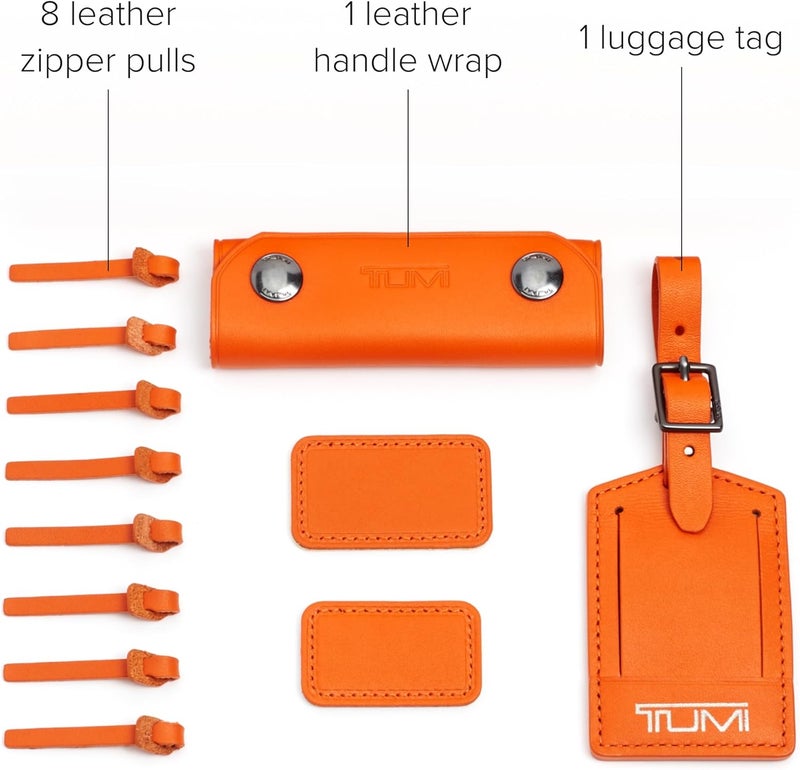 Tumi - Accents Kit - Includes 2 Leather Monogram Patches, 1 Leather Luggage Handle Wrap, 1 Luggage Tag & 8 Leather Zipper Pulls - Sunrise - Image 5